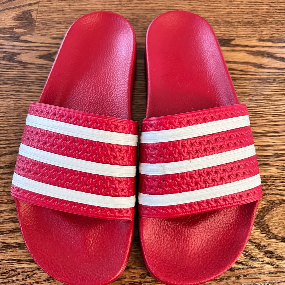 Adidas slides in Red - Womens Size 9